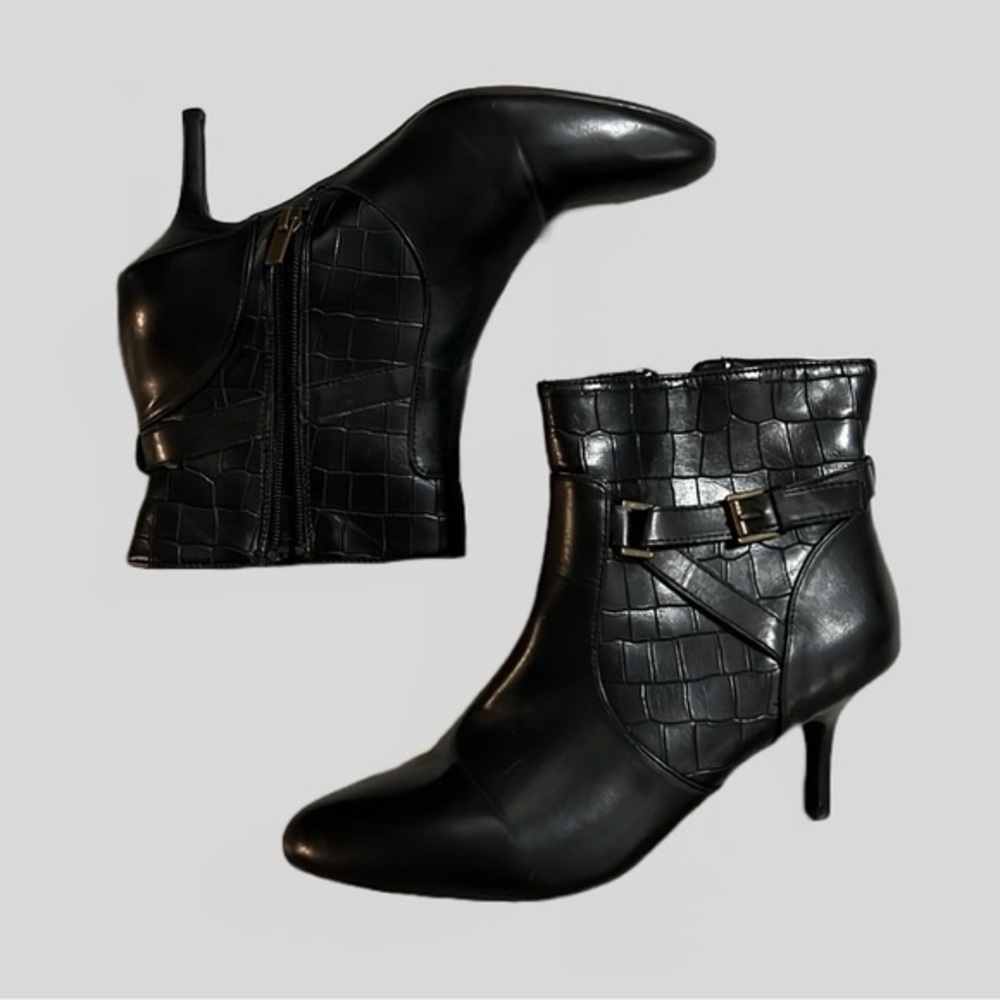 Chaps Black Ankle Heeled Boots